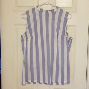 Striped button back tank